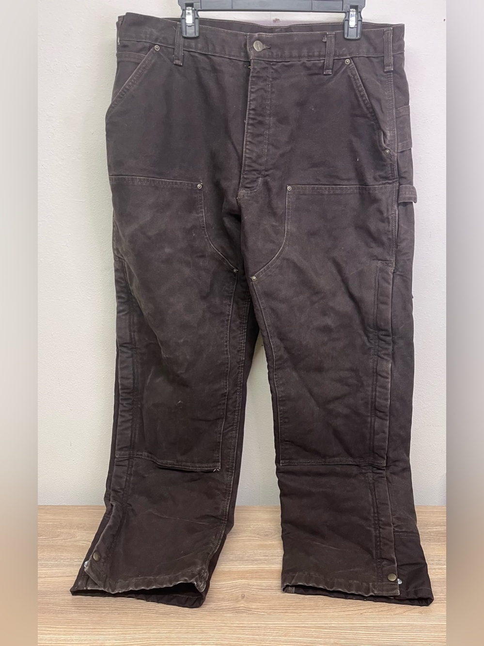 Carhartt Brown Double Knee Insulated Carptener pants Size 40x32